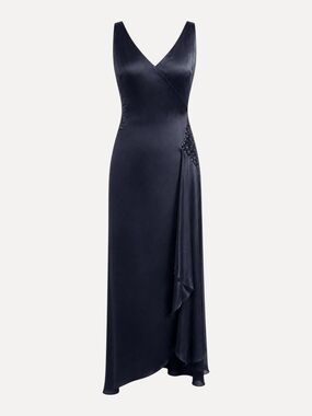 black and white long sleeve striped dress Women's Fringe Stripe Maxi - Ruffle Short White Party Color:Navy Blue Le Fleur 2025.6.24 Imported Size US Length